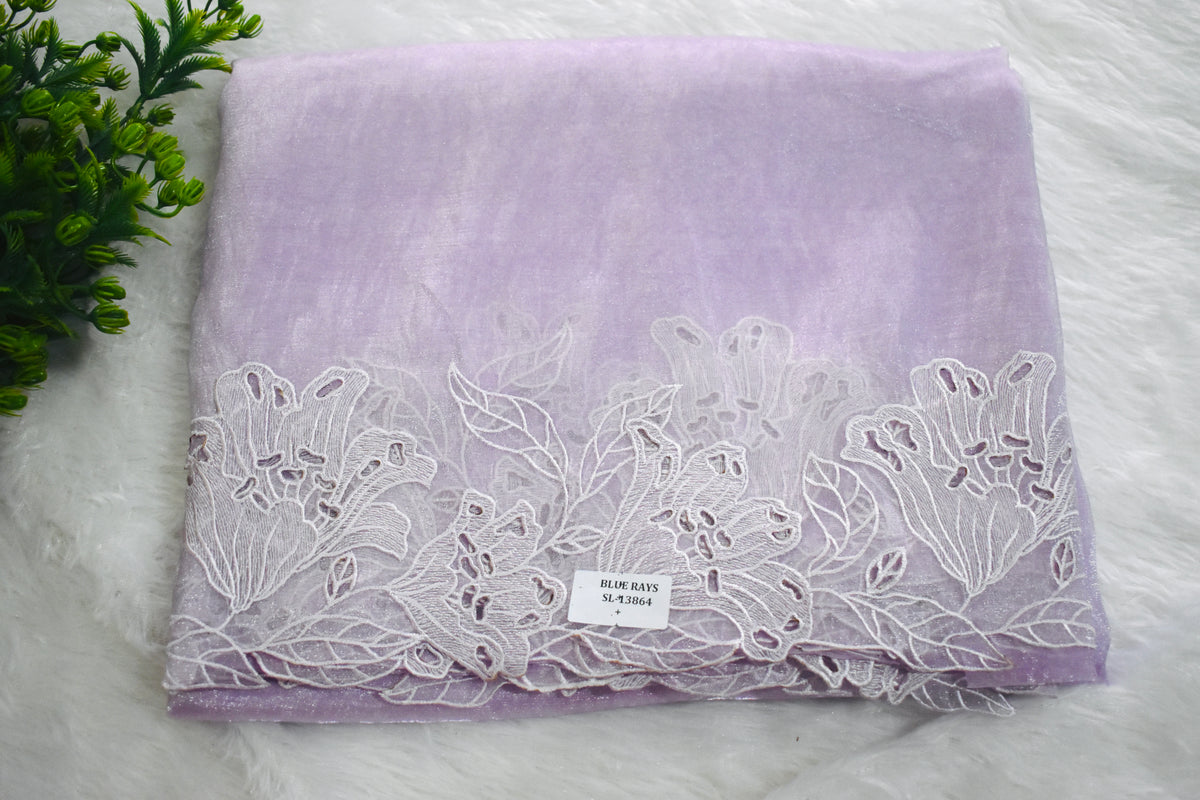 Liac Embrodiary tissue Saree