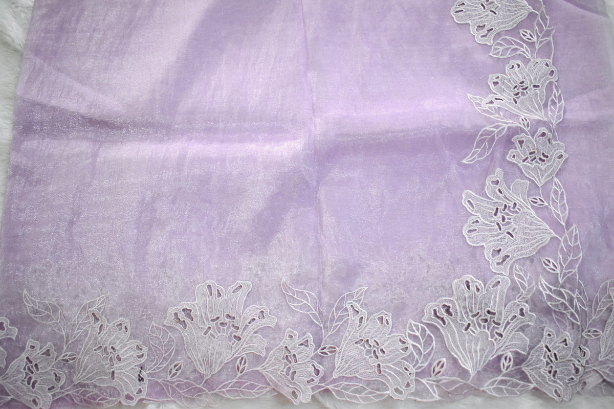 Liac Embrodiary tissue Saree
