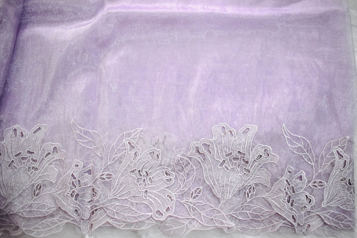 Liac Embrodiary tissue Saree