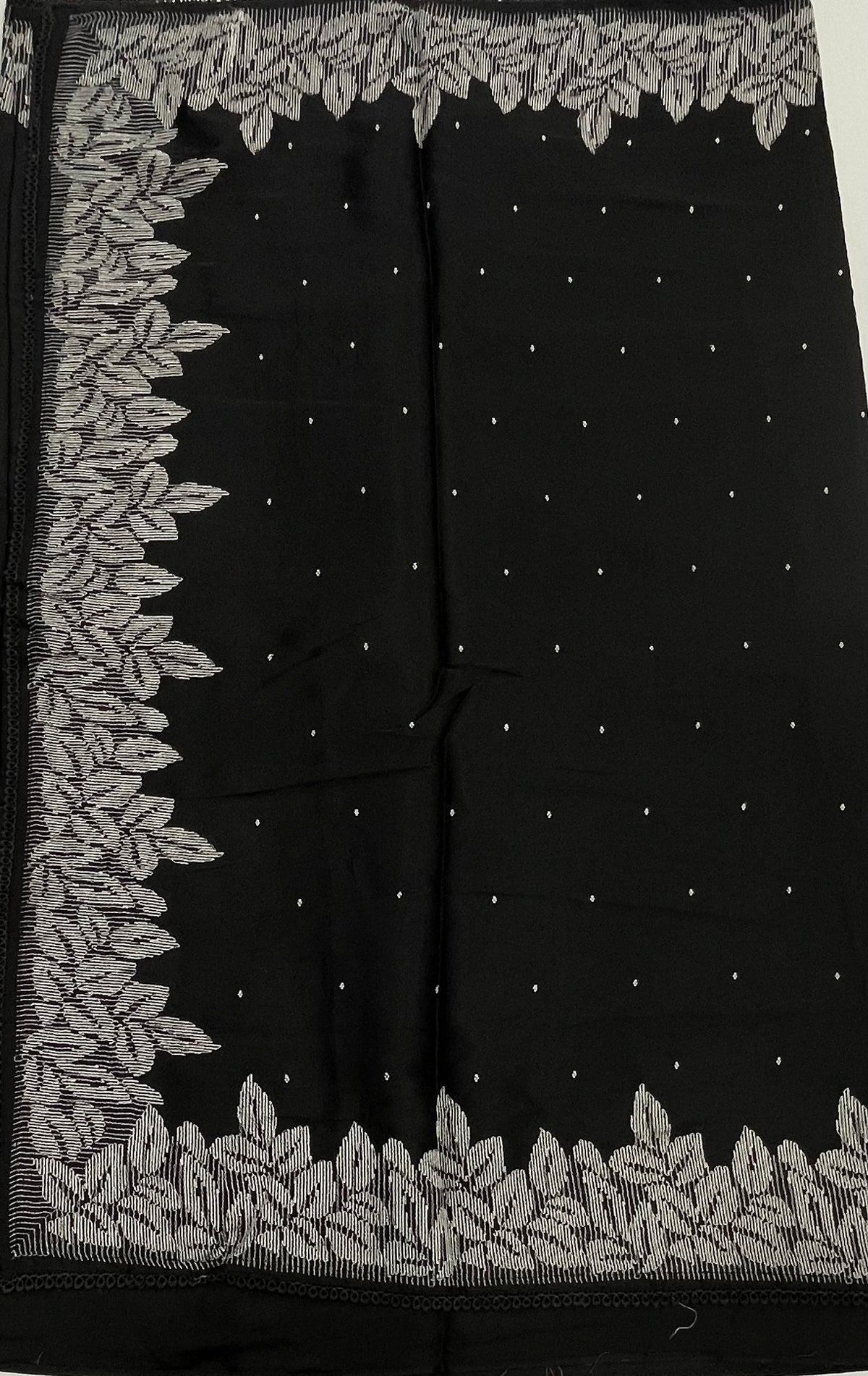Black Soft Tussur Embroidery Saree 21