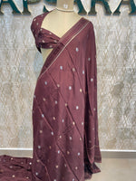 Dark Brown Chinnon Crepe Saree 44