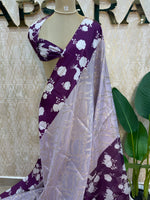 Purple ZariKota Check’s Saree 89