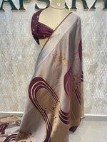 Wine Banarasi Soft Tissue Saree 30