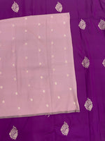 Purple n Pink Semi Silk Saree 42