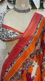 Orange Pen Kalamkari Saree 104