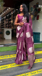 Wine Dola Crepe Silk Saree 25