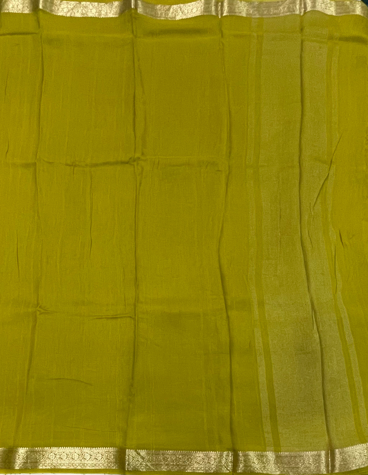 Pista Green Semi Crepe Saree 34