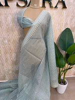 Sky Blue Kora Jamdani Saree 204