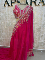 Pink Handwork Stitched Blouse Designer Party Saree 55