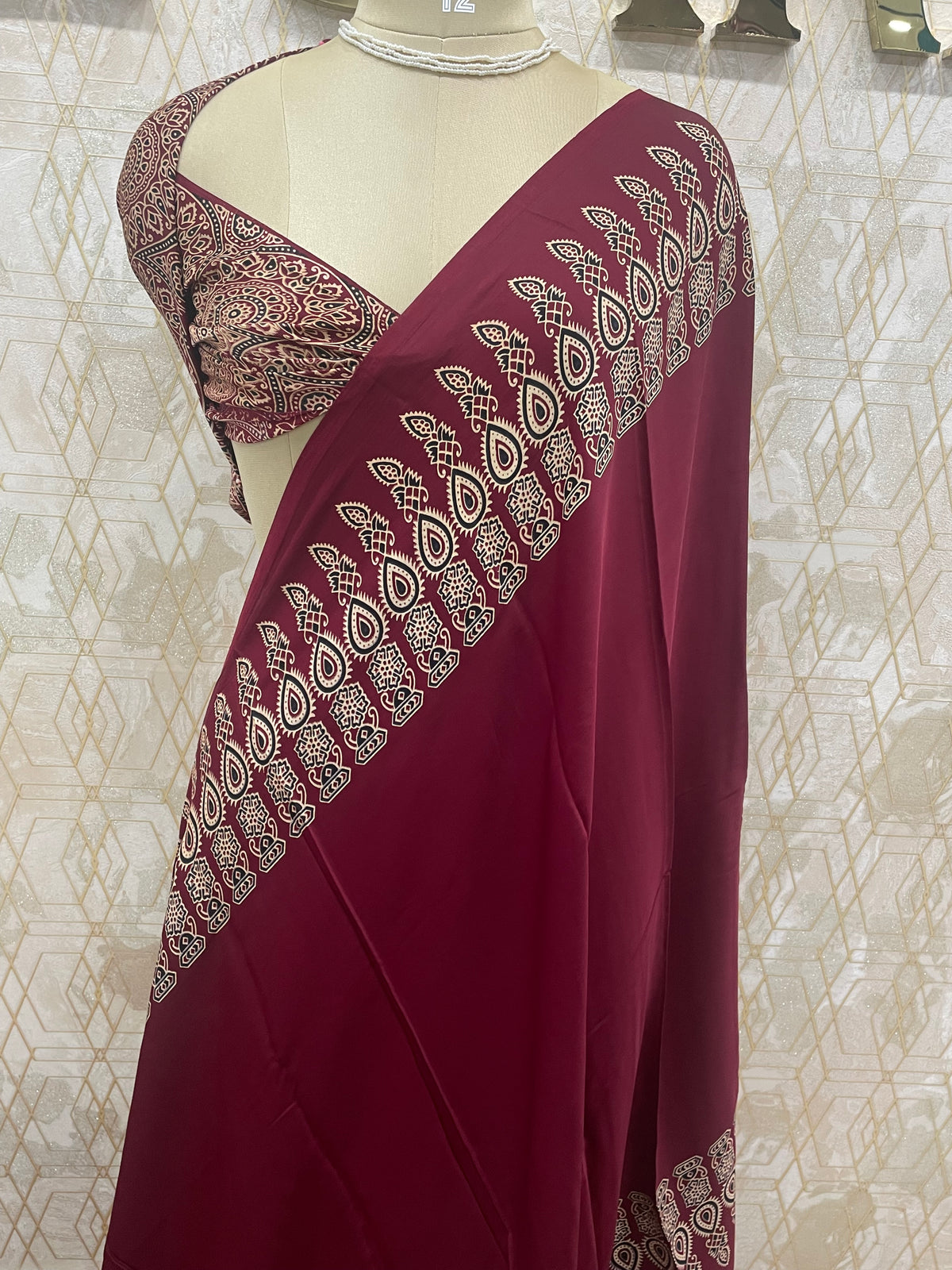 Maroon Semi Modal Saree 42