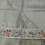 Beige n Grey Soft Tussur Petite Embroidery Saree 21