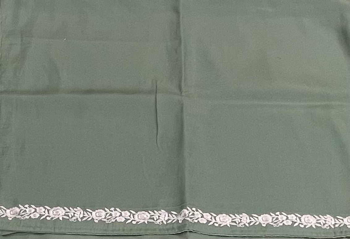 Sea Green Soft Tussur Embroidery Saree 21