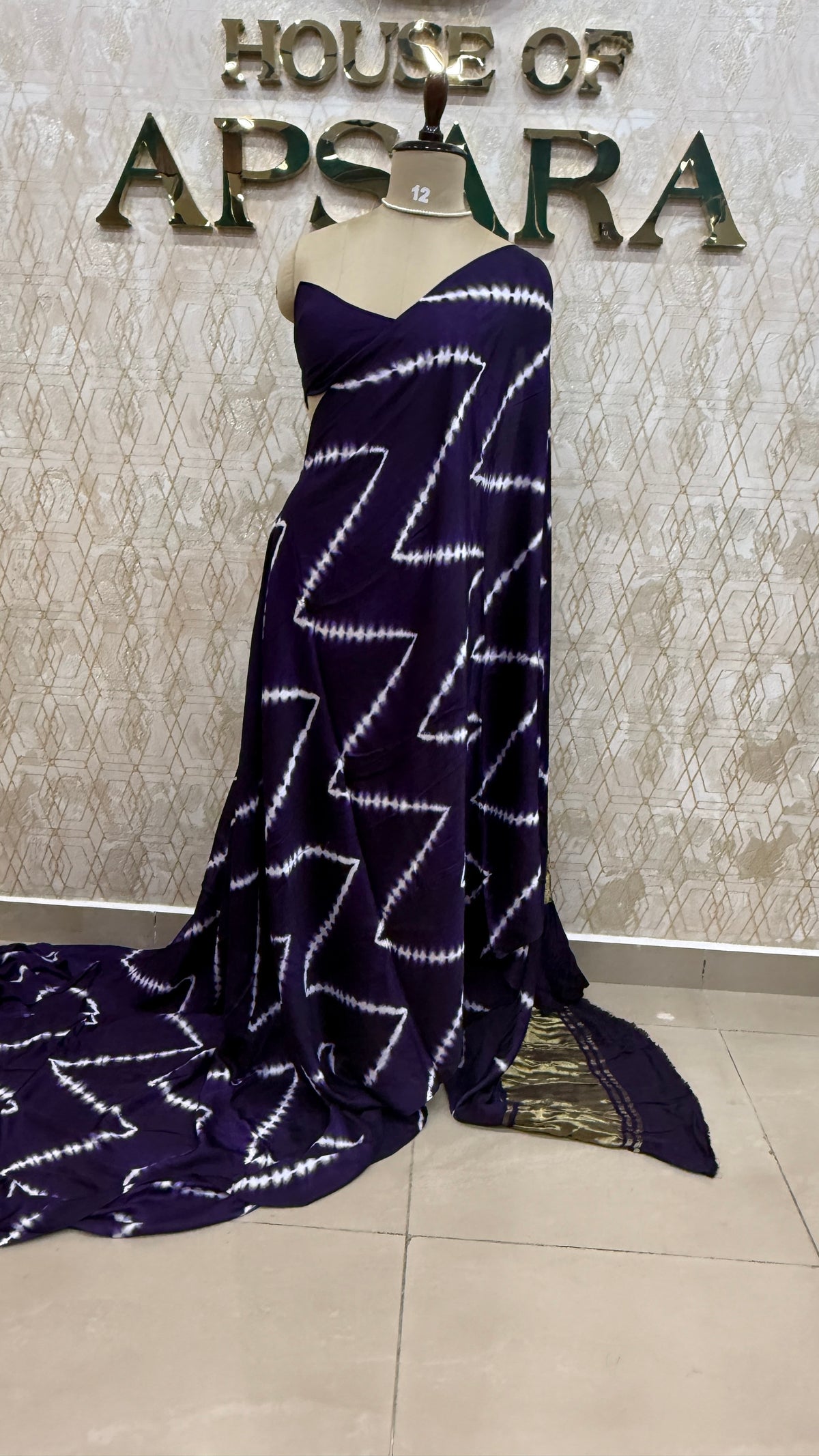 Purple Pure Modal Silk Shibori Print Saree 05