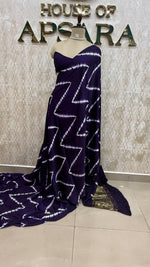 Purple Pure Modal Silk Shibori Print Saree 05
