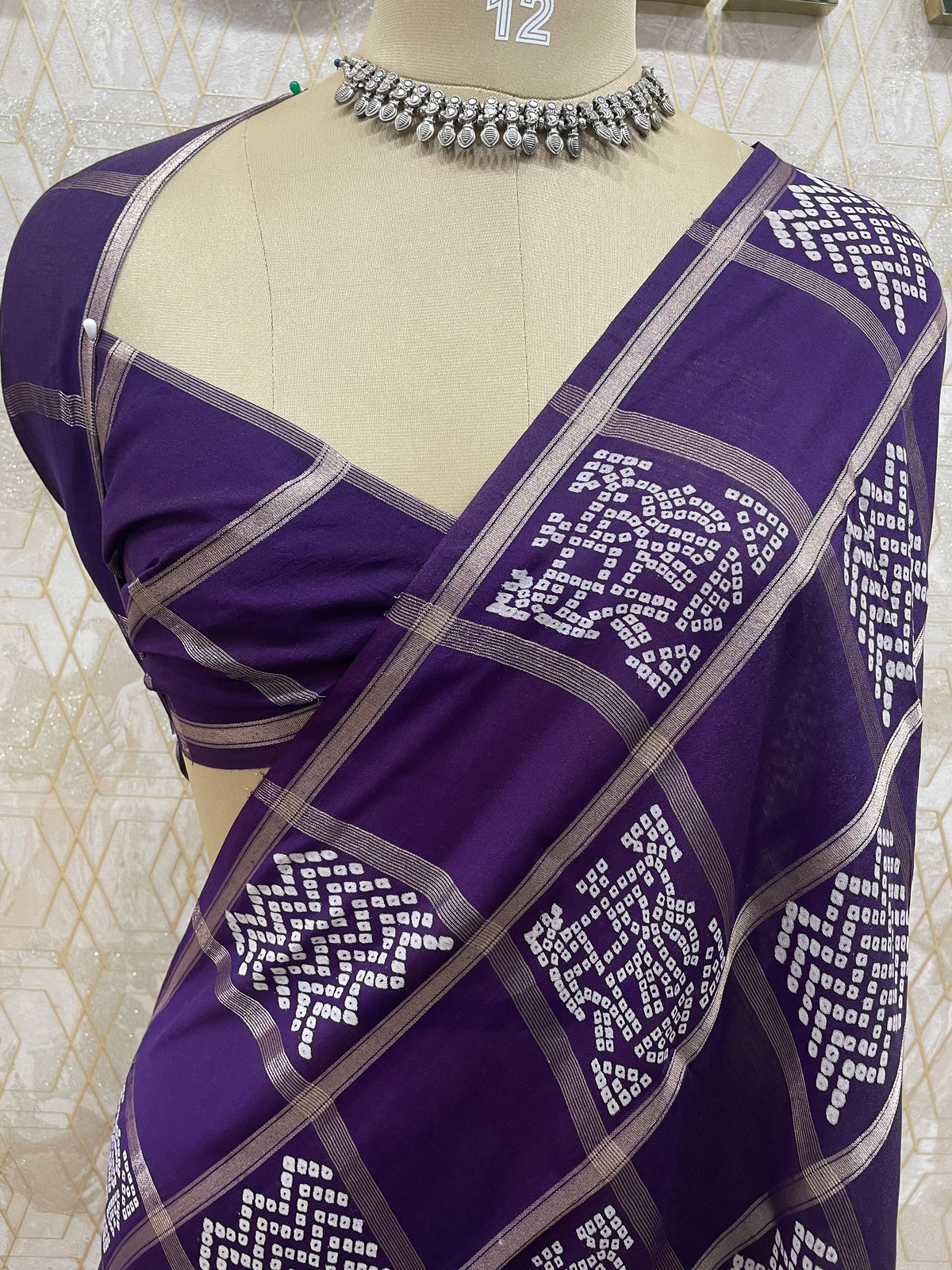 Purple Assam Silk Saree 23