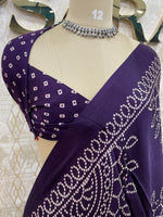 Purple Bandhini Semi Modal Silk Saree 42