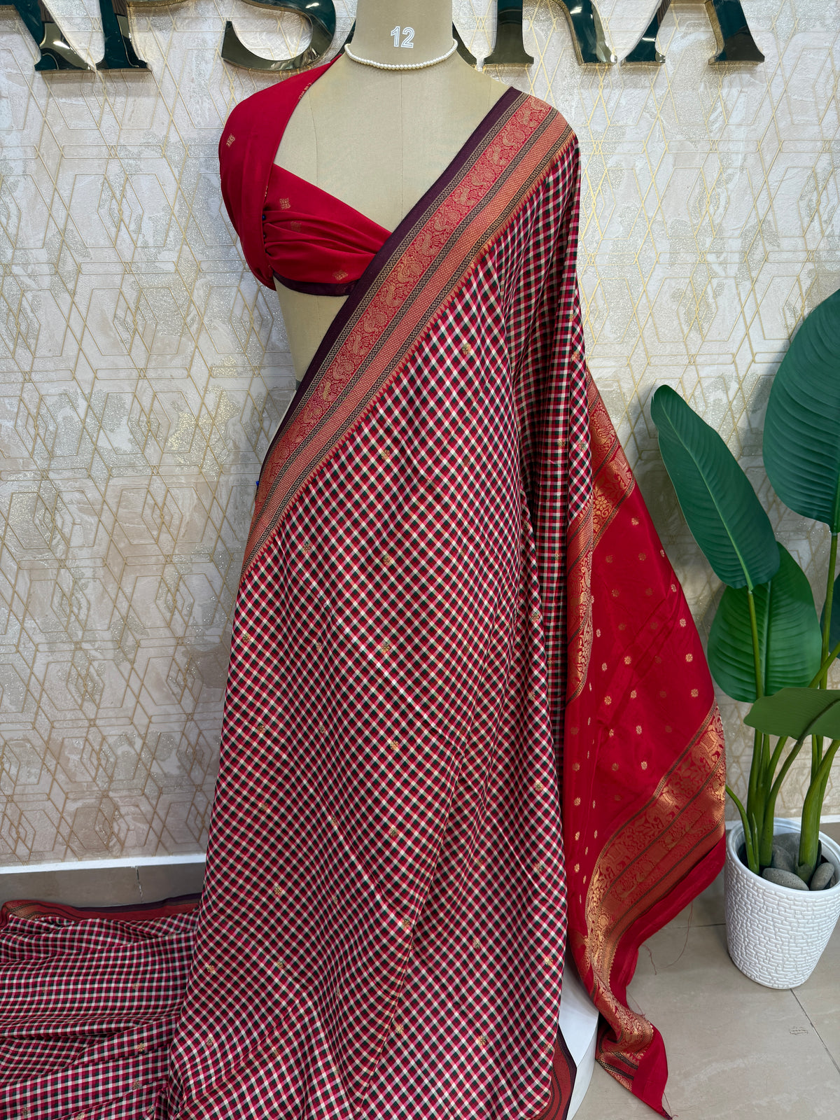 Maroon n Red Soft Silk Vintage Saree 300
