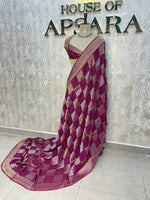 Wine Chiniya Crepe Saree 29