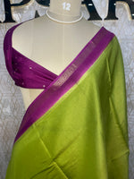Green n Wine Tussur Saree 36