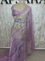 Lilac Soft Organza Embroidery Saree 40