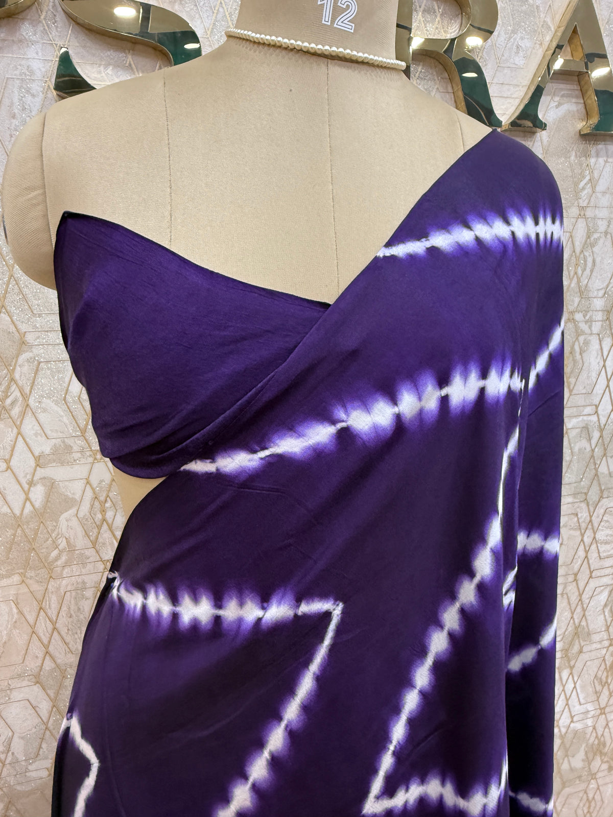 Purple Pure Modal Silk Shibori Print Saree 05