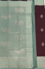 Wine n Blue Semi Silk Saree 42