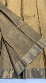 Green n Grey Brocade Semi Kanchi Tissue Saree