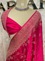 Pink Satin Mashru Silk Saree 07