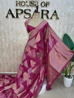 Pink Banarasi crepe saree 316