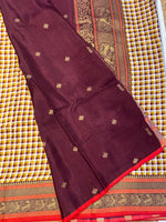 Yellow n Maroon Soft Silk Vintage Saree 300