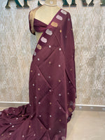 Wine Crepe Kota Checks Saree 66
