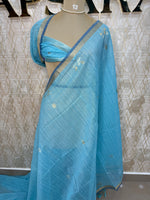 Blue Jute Lenin Saree 68