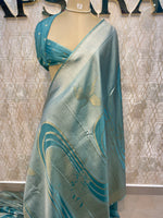 Blue Banarasi Soft Tissue Saree 30