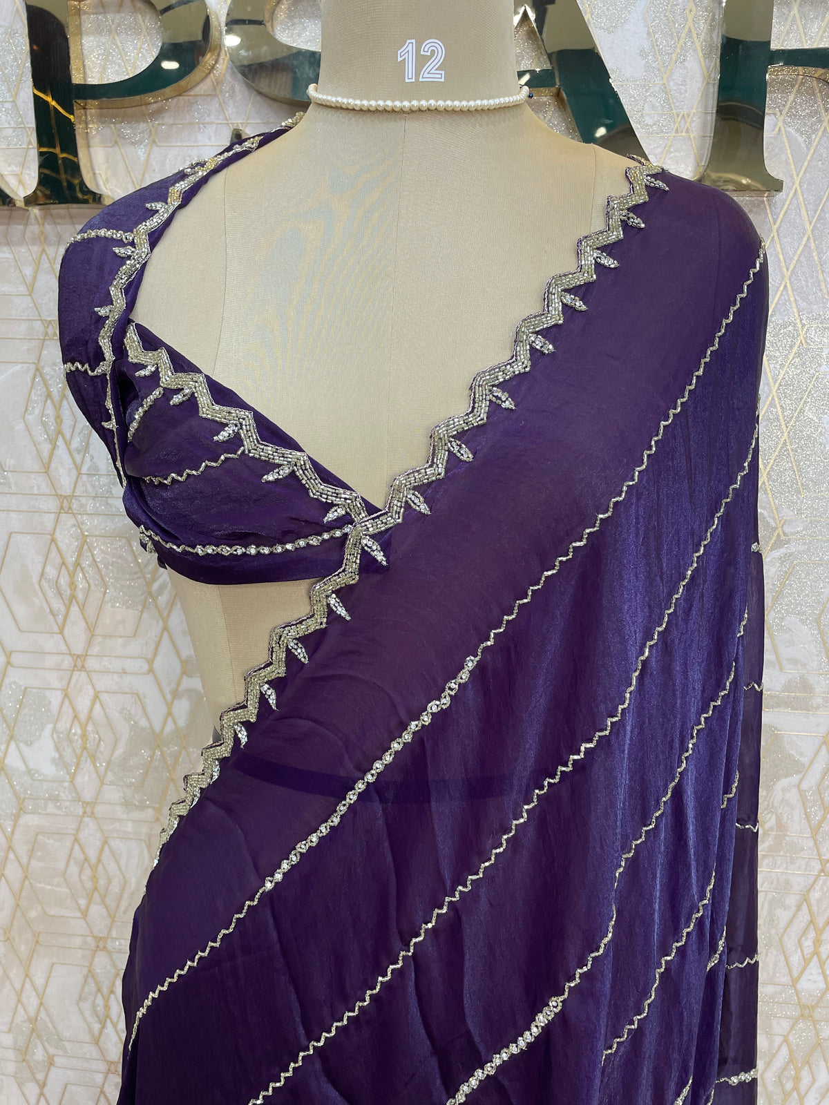 Purple Katdana Work Designer Saree 86