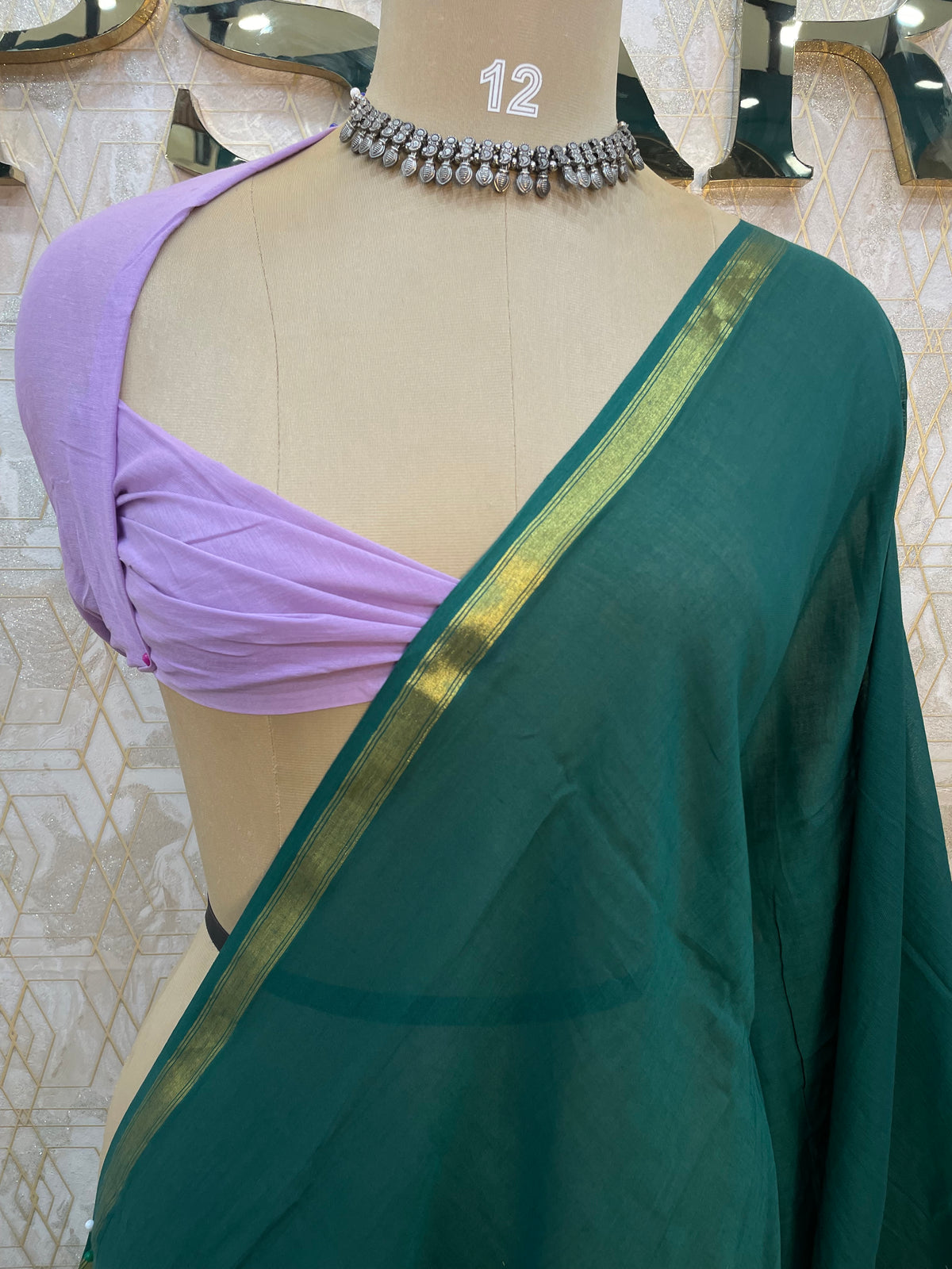 Green Mul Cotton Saree 101