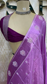 Purple Matka Silk with Satin Border Saree 14