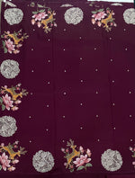 Wine Soft Tussur Embroidery Saree 21