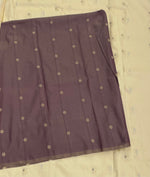 Cream n Purple Semi Silk Saree 42