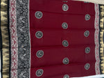 Maroon n Black Pure Mangalgiri Cotton Silk Saree 13