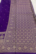 Purple Satin Mashru Silk Saree 07
