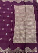 Wine Satin Mashru Kota Check’s Fusion Saree 31