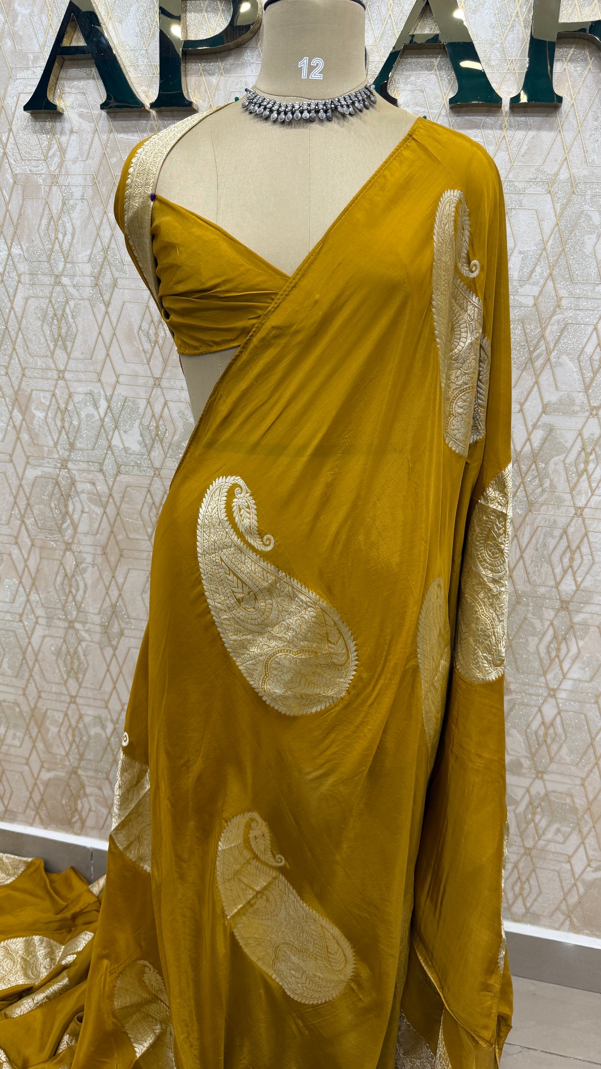 Yellow Dola Crepe Silk Saree 25