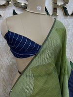 Green Linen Cotton Saree 303