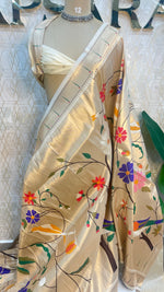Gold n Beige Paithani Tissue Saree 100