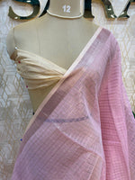 Pink Cotton Tussur Petite Point Embroidery Saree 209