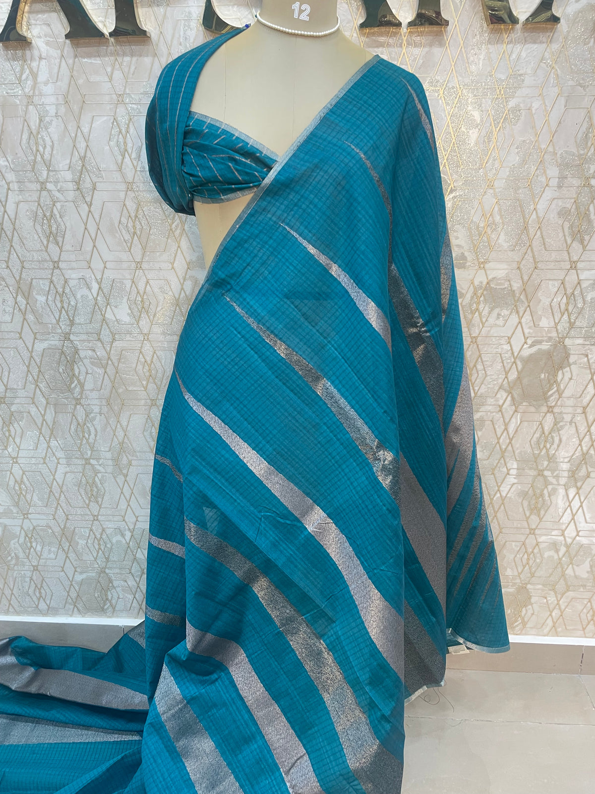 Blue Jute Lenin Saree 78