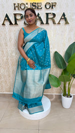 Rama Blue Soft Tussur Cotton Saree 107