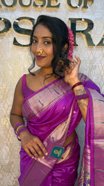 Rani Pink Raw Silk Paithani Work Saree 71