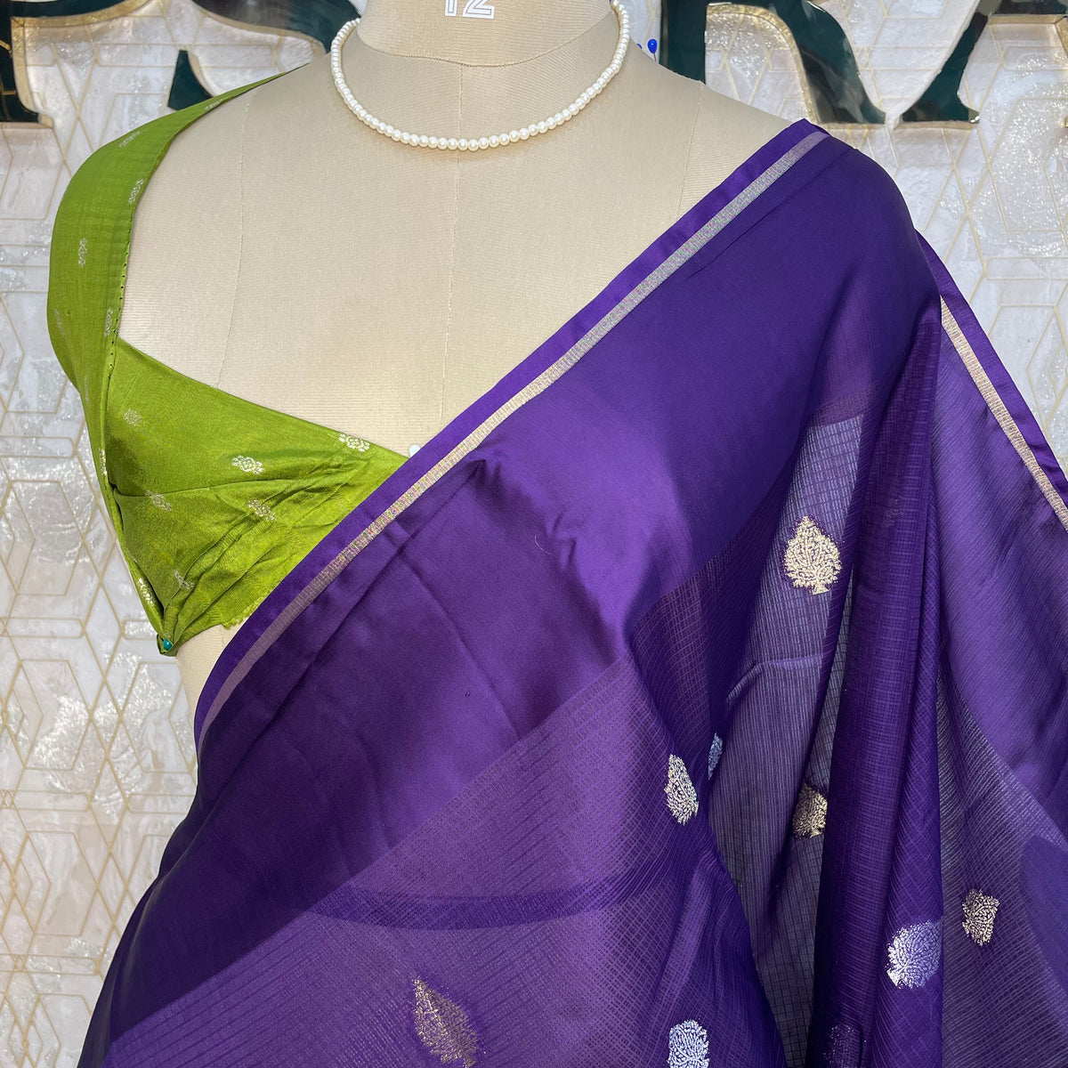 Blue n Green Kota Doriya Saree 312