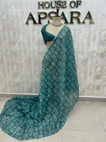 Green Soft Cotton Block Print Saree 46